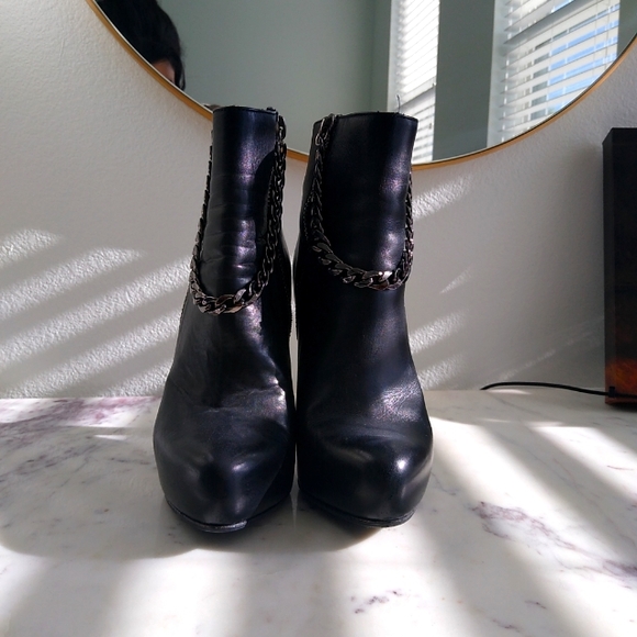 All Saints Koko black leather platform bootie size 7 - Picture 2 of 9